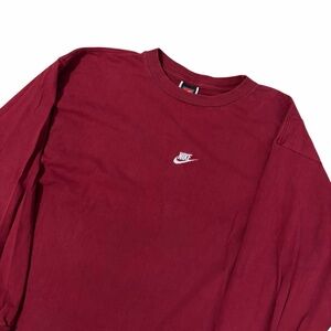 VTG Nike Team Center Swoosh Long Sleeve Shirt Men’s XL Red Y2K Athletic